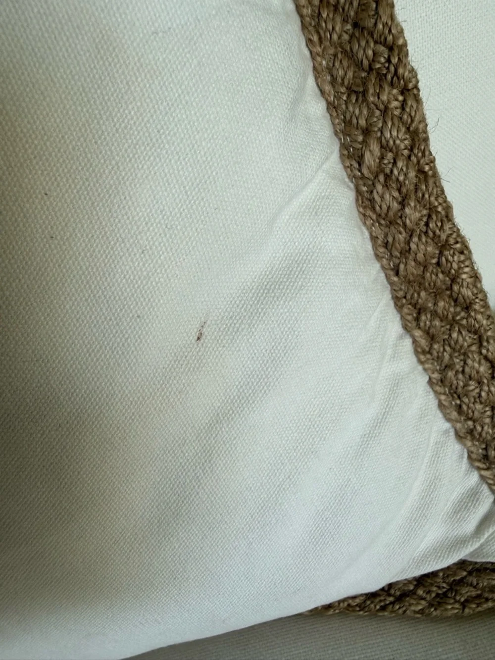DOMAIN Cotton Jute Embroidered Bird Accent Pillow Duck Feather Insert 14x21